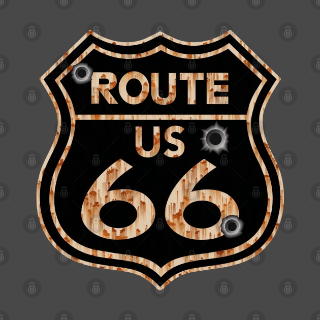 Vintage Route 66 Sign by CreativePhil