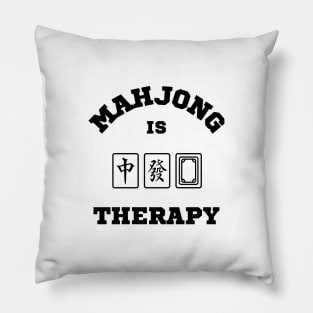 Mahjong is Therapy - Black | I love Mahjong Tiles Pillow