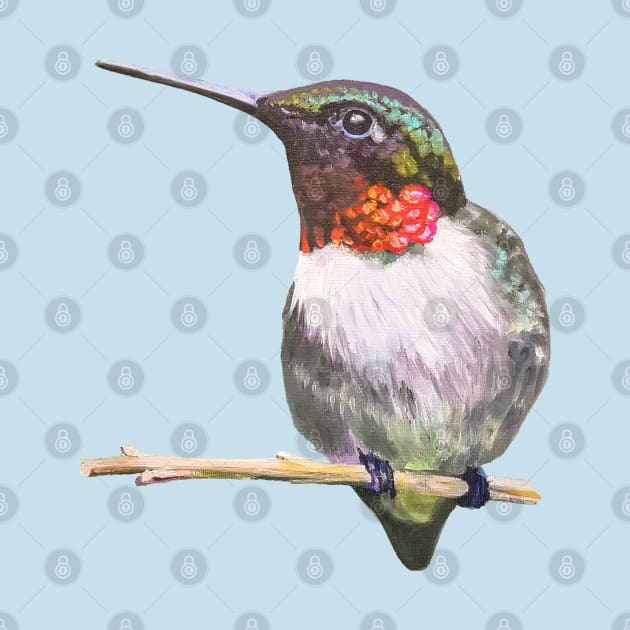 Ruby Throated Hummingbird 2 painting (no background) by EmilyBickell