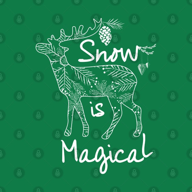 Merry Christmas quotes with cute reindeer design by Sticker deck