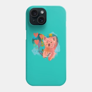 I Love my Cairn Terrier Dog Artistic Paint Splatter Hearts Phone Case
