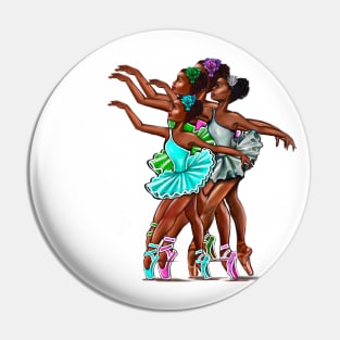 African American, Black ballerina girls with corn rows ballet dancing 10 ! black girl with Afro hair and dark brown skin wearing a green tutu. Love Ballet Pin