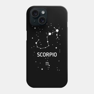 Scorpio Zodiac Sign Constellation (White Print) Phone Case