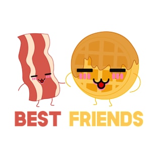 Bacon and Waffles Best Friends Matching Couple T-Shirt