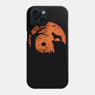 Vintage German Shepard Halloween Scary Moon Witch Costume Phone Case