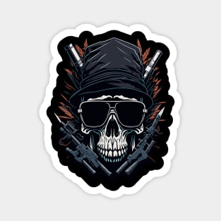 Skull with guns Magnet