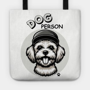 Cute Maltipoo for dog lovers. In black and white Tote