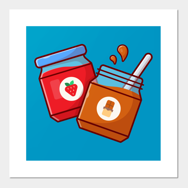 Strawberry Jam And Peanut Butter Cartoon Vector Icon Illustration - Jam - Posters and Art Prints | TeePublic Strawberry Jam And Peanut Butter Cartoon Vector Icon Illustration - Jam - Posters and Art Prints | TeePublic