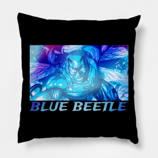 Blue scarab Beetle Pillow
