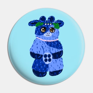 Blueberry Cow Pin