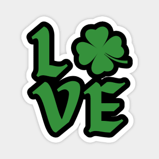 Love Shamrock Typography Magnet