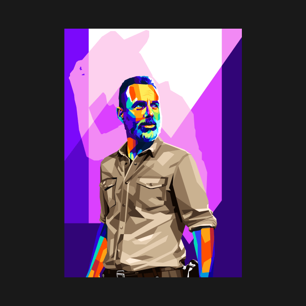 Rick Grimes WPAP Pop Art colorful by godansz