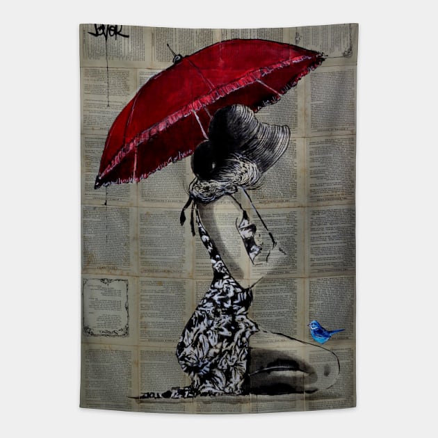 Beach parasol Tapestry by Loui Jover 