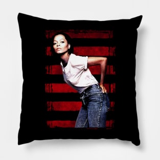 Diana Ross-Vintage Style-Red Stripes Pillow