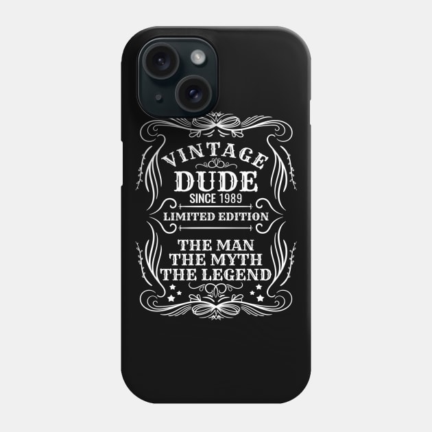 Vintage Dude 1989 Gift Phone Case by pa2rok