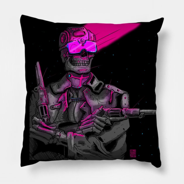 Gunman Skull Pillow by TOKEBI