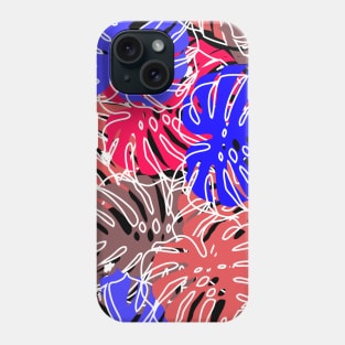 Colored Leaves Draw Background Fabric Pattern Phone Case