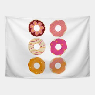 Orange and magenta donuts Tapestry