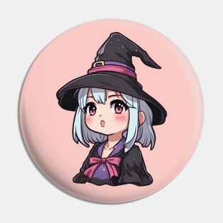 Anime girl witch halloween Pin