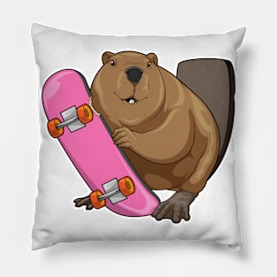 Beaver Skater Skateboard Pillow