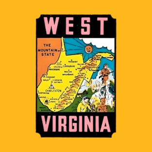 West Virginia 1960s Travel Window Decal T-Shirt