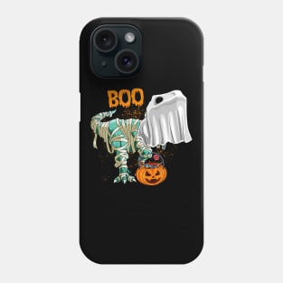 Ghost Dinosaur T-rex Funny Boo Halloween Boys Men Pumpkin Shirt Phone Case