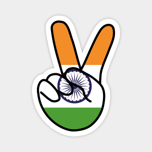 India Flag V Sign Magnet