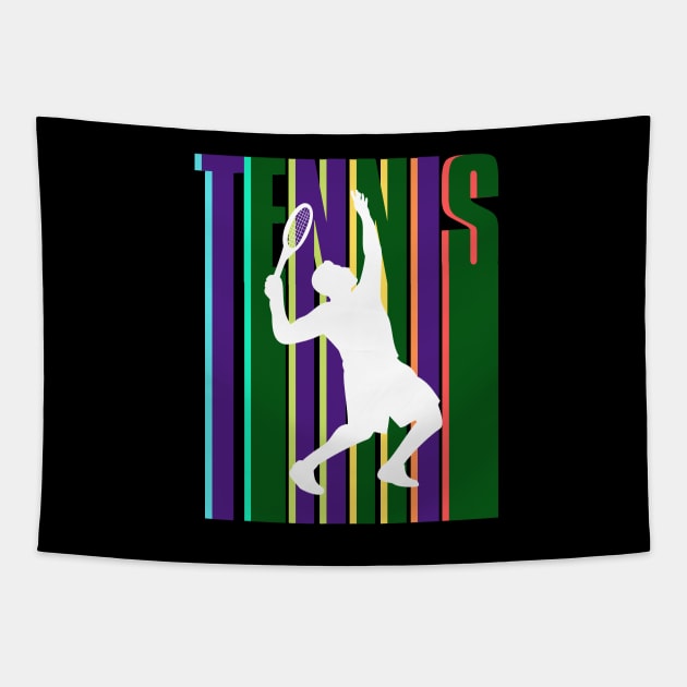 US Open Tennis Player Silhouette Tapestry by TopTennisMerch