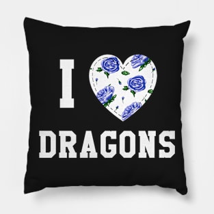 I heart Dragons (light ink) Pillow