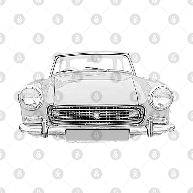 Austin Healey Sprite MkIV 1960s British classic car monochrome by soitwouldseem