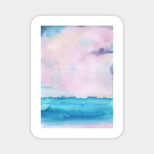 Watercolor landscape sky clouds Magnet