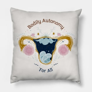 Pro-Choice "Bodily Autonomy for All" Abortion Rights Design Pillow