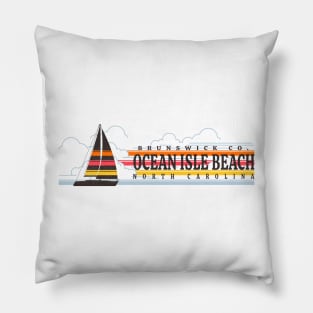 Ocean Isle Beach, NC Summertime Vacationing Sailboat Pillow