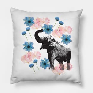 Elephant Floral Pillow