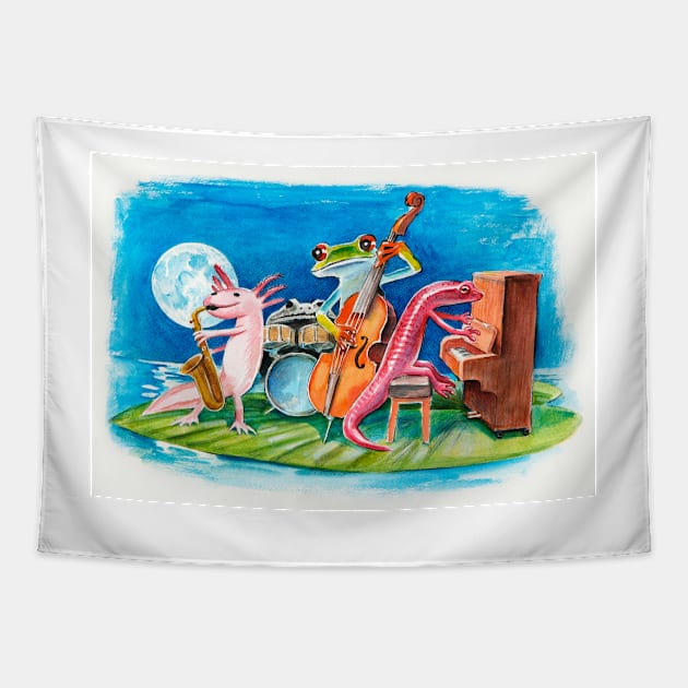 Salamander Ball Jazz Band Tapestry by DanielLoveday