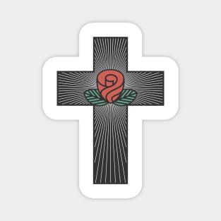 Rose on the cross Magnet