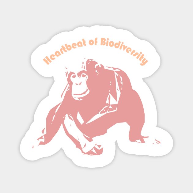 Heartbeat of Biodiversity, Chimpanzee Magnet by pmArtology