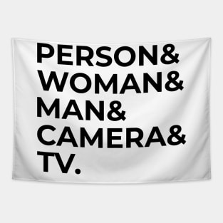 person woman man camera tv Tapestry