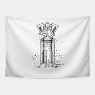 Internal Combustion Engine Vintage Patent Drawing Tapestry