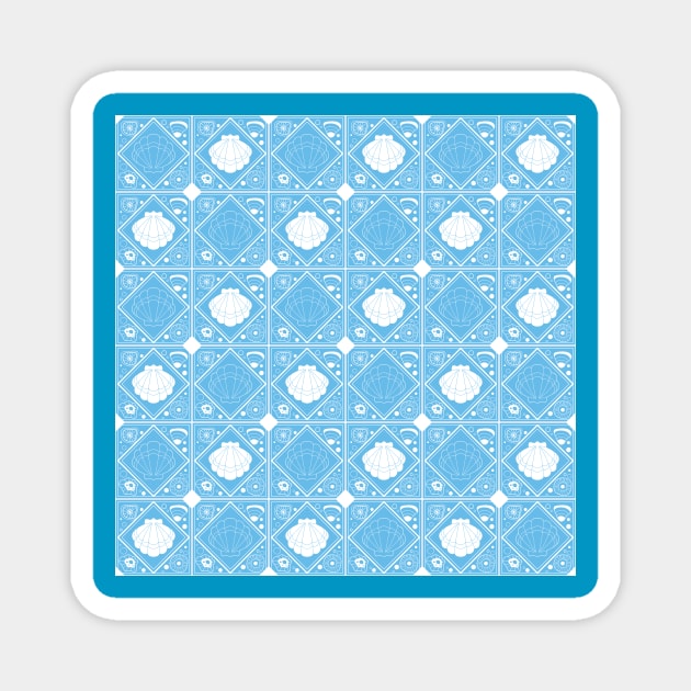 Light Blue Shell Mosaic Magnet by Carolina Díaz