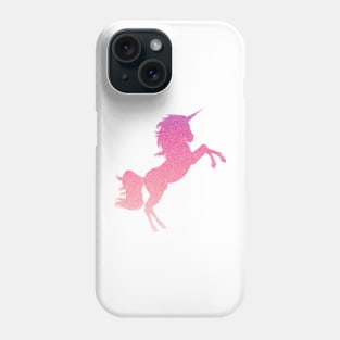 Pastel Pink Ombre Faux Glitter Unicorn Phone Case
