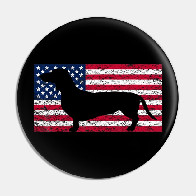 Dachshund American Flag 4th Of July Pin by Xamgi