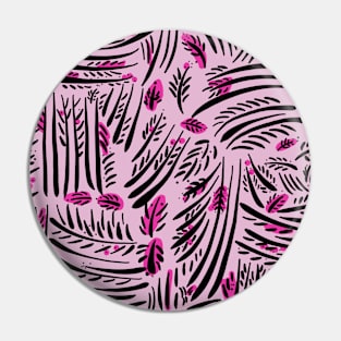 Organic Hand Drawn Foliage Fuchsia Pin