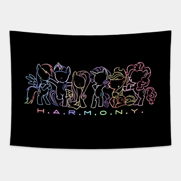 Neon H.A.R.M.O.N.Y. Tapestry by Brony Designs