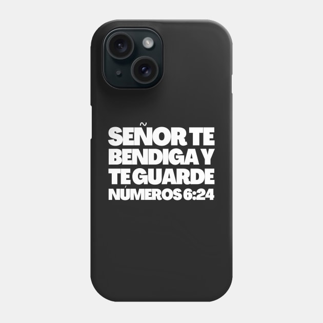 Numbers 6-24 Lord Bless You Spanish Phone Case by BubbleMench