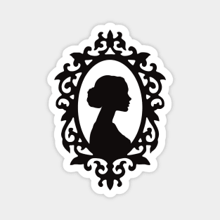 Dark Academia Victorian Woman Profile Silhouette Frame Magnet