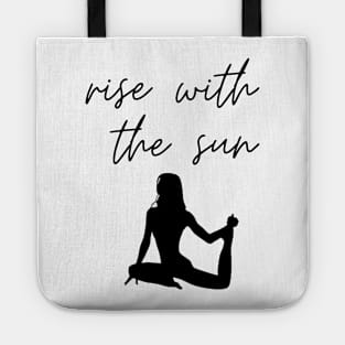 Sitting pilates woman silhouette Tote