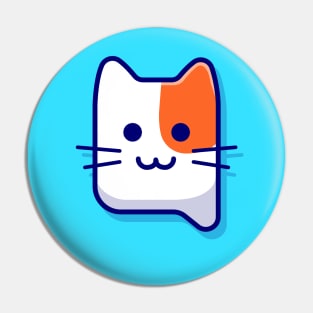 Cute Cat Head Cartoon Vector Icon Illustration Pin