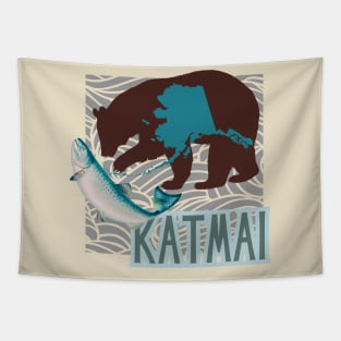 Katmai National Park. Home of the Very Fattest Bears Tapestry