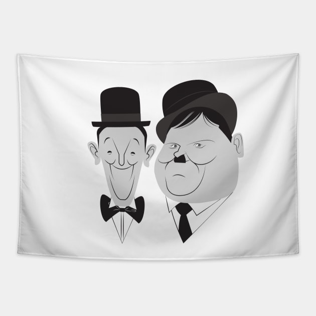 Laurel & Hardy - Comedy Masters Tapestry by Leo da Fonseca